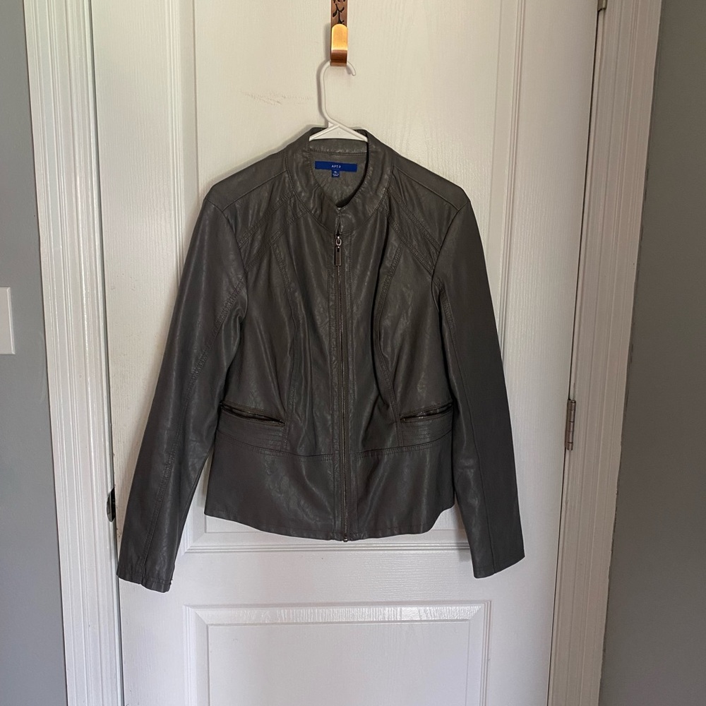 Apt. 9 Women's Charcoal Leather Jacket